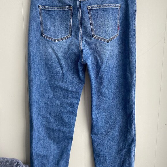 Scotch & Soda Amsterdam  Women's Denim Jeans Size 14 Blue Stretch Pink Badge - Picture 2 of 7